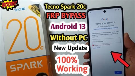 Tecno Spark 20c FRP Bypass Android 13 Without PC Tecno BG7 Bypass