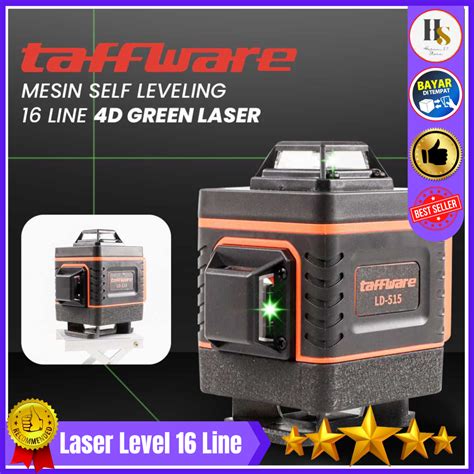 COD Taffware Mesin Self Leveling 16 Line Green Laser 4D With Remote