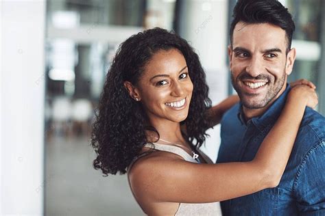 Happy Diverse Couple Showing Love Affection And Traveling Photo