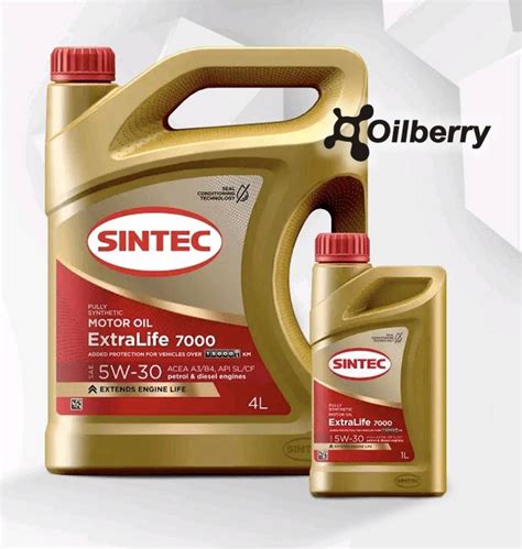 Масло моторное синтетическое Sintec ExtraLife 7000 SAE 5W-30 ACEA A3/B4 ...