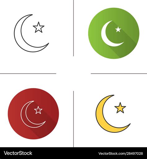 Star And Crescent Moon Icon Royalty Free Vector Image