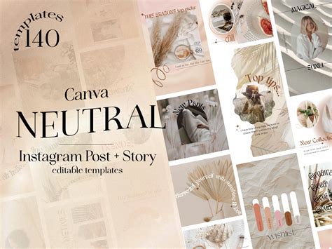 Neutral Boho Canva Instagram Templates Graphic By The Two Designers