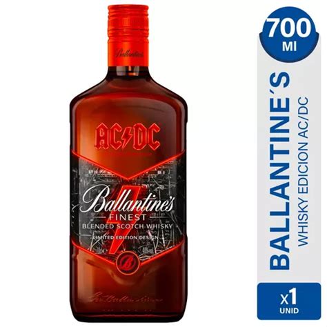 Whisky Ballantines Finest Edicion Limitada Ac dc 01mercado Envío gratis