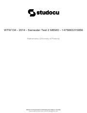 Wtw134 2014 Semester Test 2 Memo 1475863215856 Pdf LOMoARcPSD