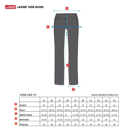 Women's Sizing Charts – Jag Jeans