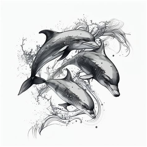 Dolphin Symbol Tattoo Design White Background PNG File Download High Resolution - Etsy