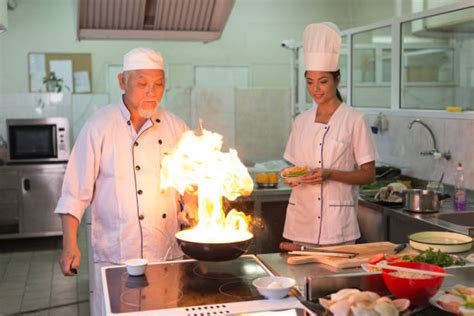 120 Fuego Cook Mujer Wok Cocina Fotografías De Stock Fotos E Imágenes