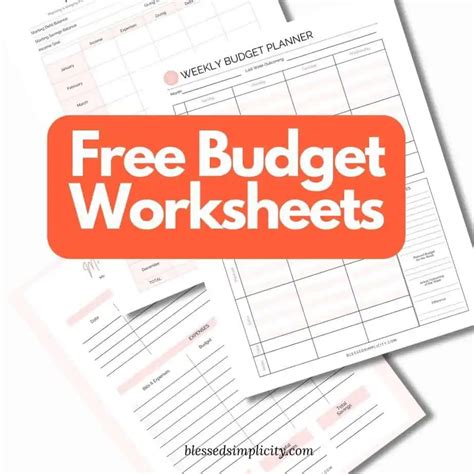 Free Printable Budget Worksheet