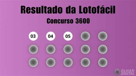 Lotofacil 3600 - Resultado da Lotofácil de hoje: veja números do concurso 3600