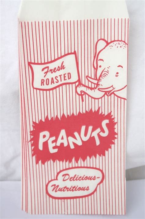 Vintage Style Peanut Bags Elephant Birthday Parties Carnival Theme