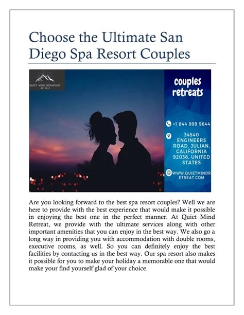 PPT - Choose the Ultimate San Diego Spa Resort Couples PowerPoint ...