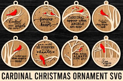 Christmas Cardinal Ornament Laser Cut Graphic By Afarts · Creative Fabrica