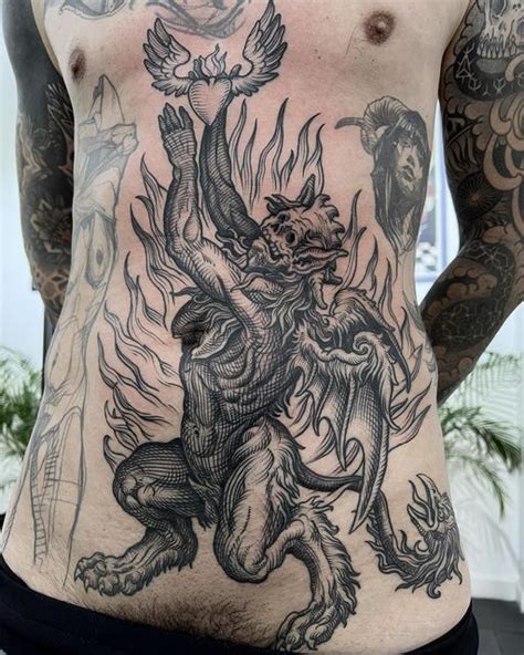 Maud Dardeau - TATOUAGES on Instagram: "MONSTER 👹 #chimera # ...