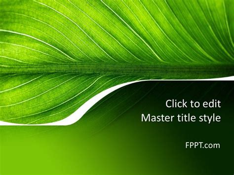 Free Green Leaf PPT Template - Free PowerPoint Templates