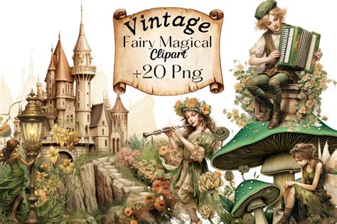 Vintage Fairy Magical Clipart Graphic by Digital Xpress · Creative Fabrica