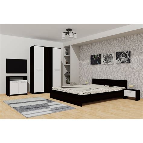 Set Dormitor Luiza U P Magia Casa Neciu Culoare Wenge Alb Pat