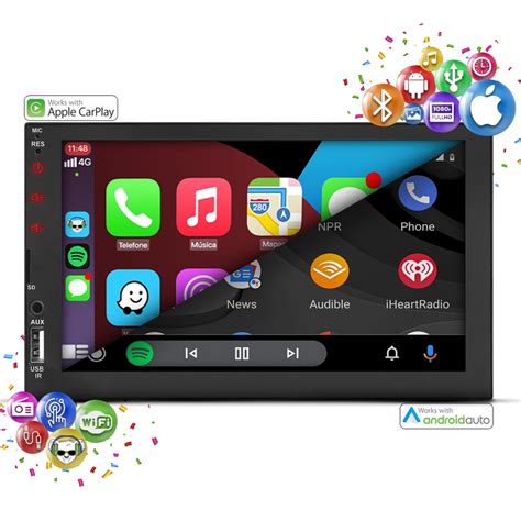 Central Multimidia Din Mp Bt Carplay Android Auto Wifi Submarino