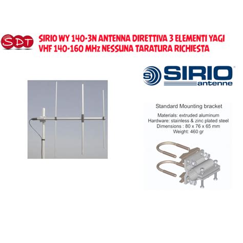 SIRIO WY 140 3N ANTENNA DIRETTIVA 3 ELEMENTI YAGI VHF 140 160 MHz