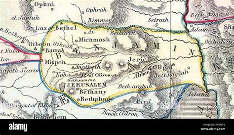 Benjamin 1852 Philip Map Of Palestine Israel Holy Land