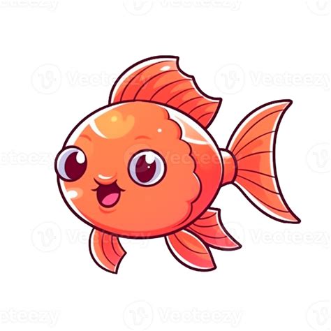 Fish Natural with a Kawaii face cute cartoon, Ai generate 27249173 PNG