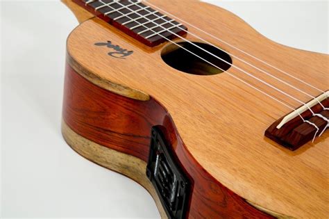 100 Handmade Solid Wood Electric Baritone Ukulele Cocobolo By Pinol Guitars