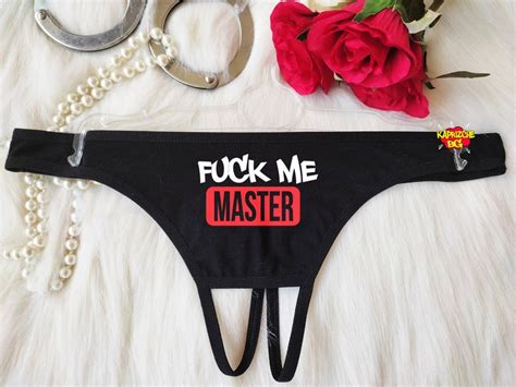 Fuck Me Master Sexy Thong Pantiesg Stringchristmas Gift For Etsy