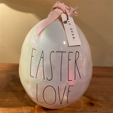 Rae Dunn Easter Love Large Ceramic Egg Iridescent Rae Dunn Dunn