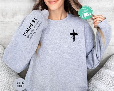 Psalms 91 Sleeve Print Sweatshirt Women S Christian Sweatshirt