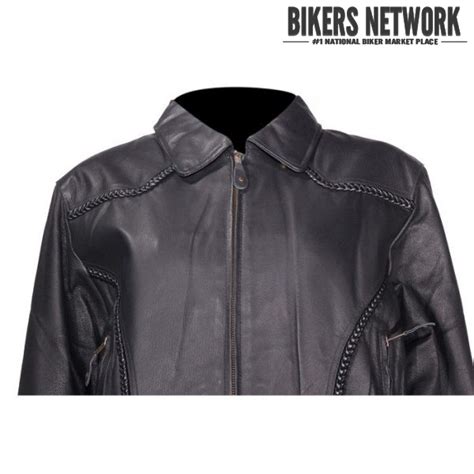 Womens Classic Naked Cowhide Motorcycle Vest With Snaps BNLV Bikers Network
