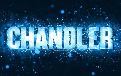 Happy Birtay Chandler Blue Neon Lights Chandler Name Creative