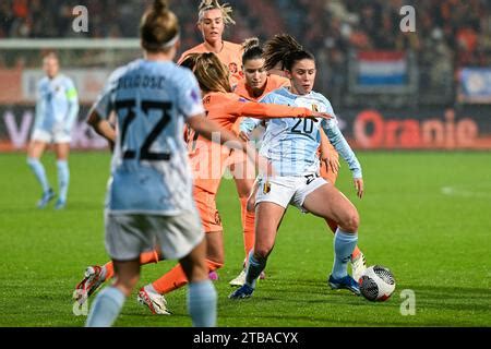 Marie Detruyer 20 Of Belgium Pictured During A Soccer Game Between