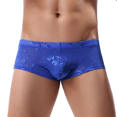 Clever Menmode Men Mini Boxer Shorts Sexy Lace Sheer Underwear Penis