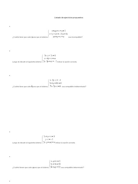 Pdf Listado De Ejercicios Propuestos Algebra Lineal Dokumentips