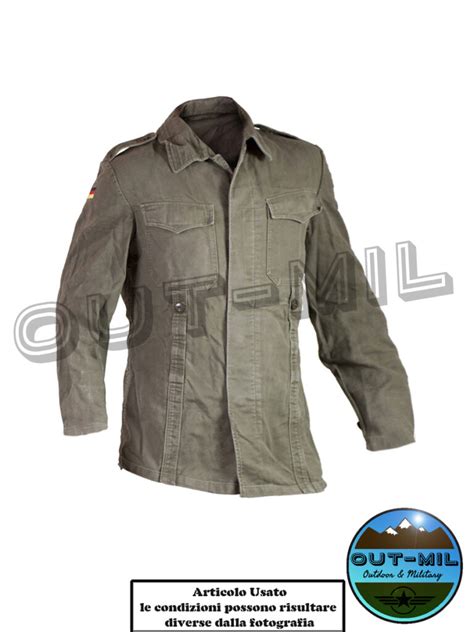 Camicia Giacca Militare Tedesca Moleskin Usata Esercito Tedesco OUT