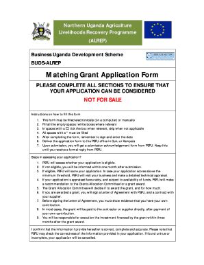 Fillable Online Psfuganda Matching Grant Application Form