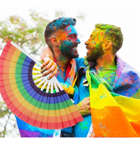Abanico Grande Plástico Tela Bandera Orgullo Gay Pride Lgbt MercadoLibre