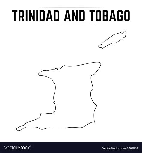 Outline simple map of trinidad and tobago Vector Image