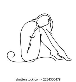 Woman Body Naked Art Minimalistic Black Stock Vector Royalty Free Shutterstock