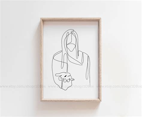 Come Follow Me Religious Line Art Jesus Wall Art Baptism Gift Christian ...