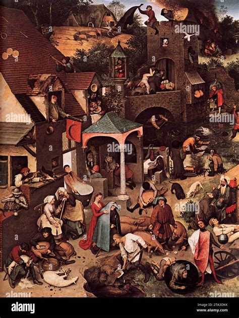 Netherlandish Proverbs Detail By Pieter The Elder Bruegel Stock