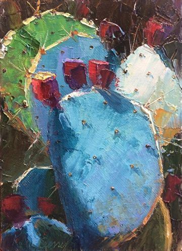 cactus cacti color  kimbell mccurry oil    cactus art cactus