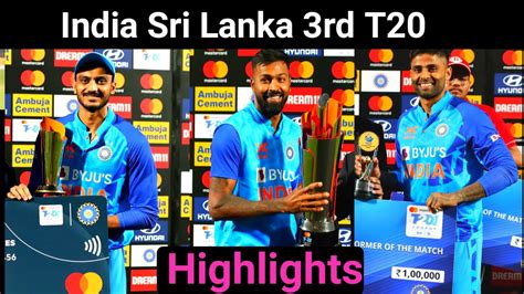 Ind Vs Sl 3rd T20 Full Match Highlights 2023 Ind Vs Sl 2023 3rd