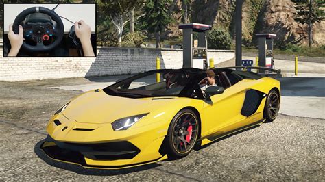 2020 Lamborghini Aventador Svj Roadster Gta 5 With Steering Wheel Logitech G29 Gameplay