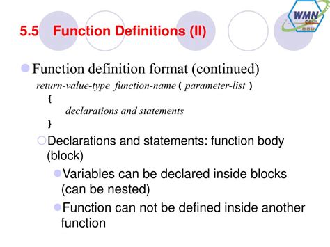 Ppt Chapter 5 Functions Powerpoint Presentation Free Download Id