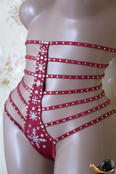 Lingerie Sexy Gift Christmas Panties Rhinestone Lingerie Etsy