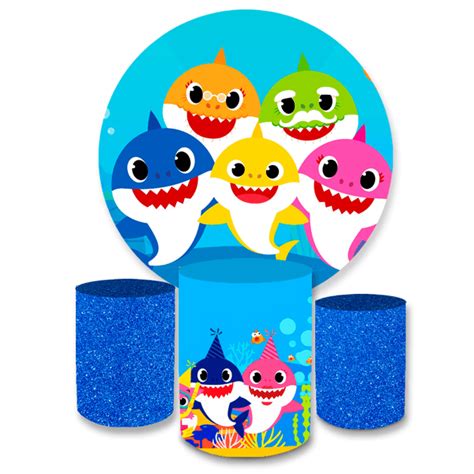 Kit Capa Painel Trio Cilindros Baby Shark Loja Bibi Painéis