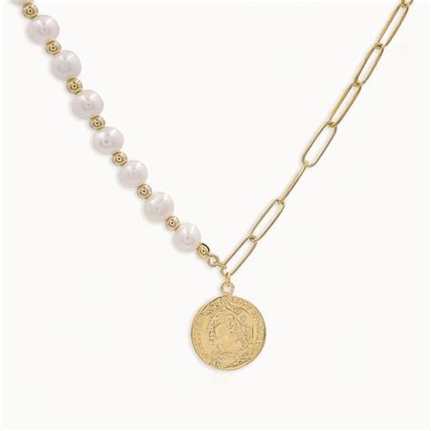 Parel Schakel Ketting 18k Goud Verguld 925 Sterling Zilver