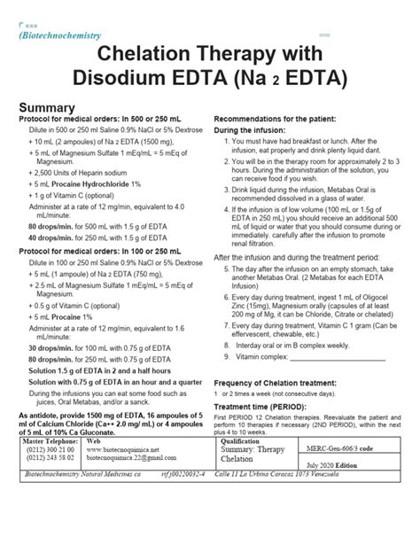 606.3 EDTA Chelation | PDF | Intravenous Therapy ...