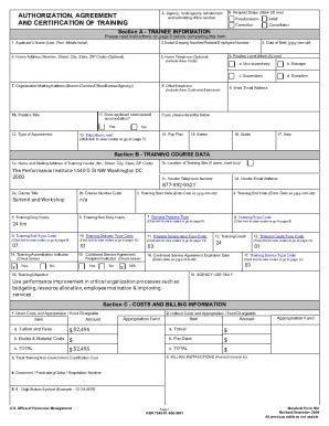 Fillable Online Authorization Agreement And Certification Of Training