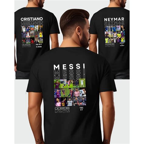 Camiseta Jogadores Messi Neymar JR Cristiano Ronaldo Vini Junior